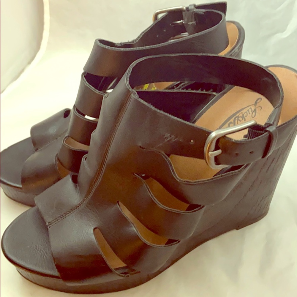 Lucky Brand Ravinna Wedge Black Sandal